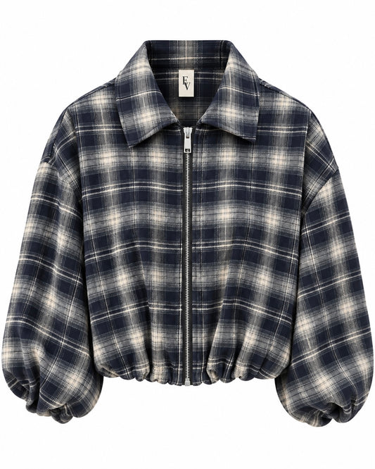 Blouson Bomber Ruit Navy Rits - Peet kleding