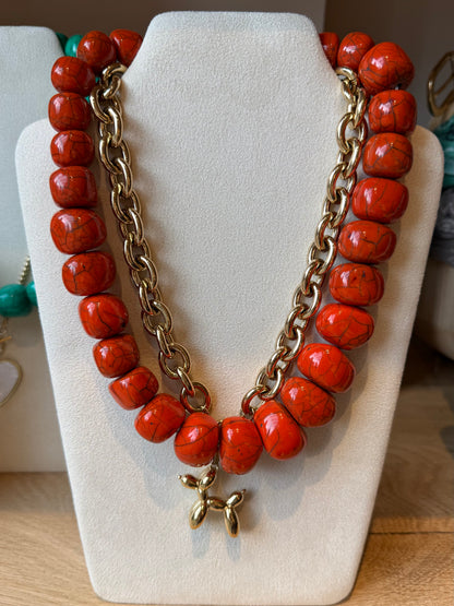 Ketting Fantasy Nepal Oranje - Peet kleding