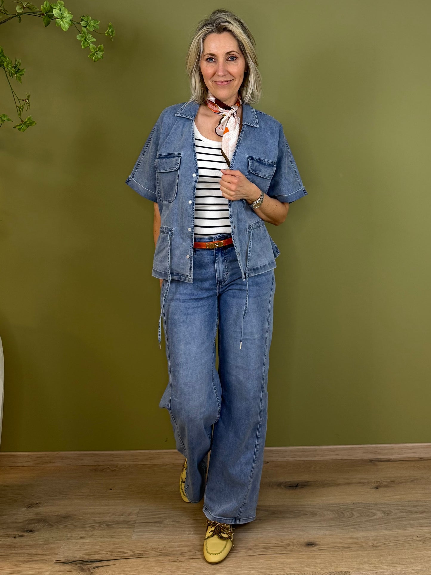 COJ Singlet Olivia Striped Ecru - Peet kleding