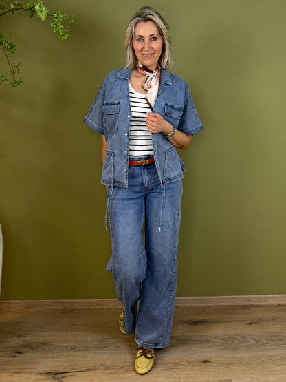 COJ Singlet Olivia Striped Ecru - Peet kleding