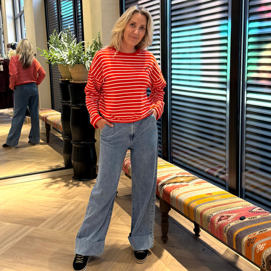 Ichi Sweater Bauma Rood - Peet kleding