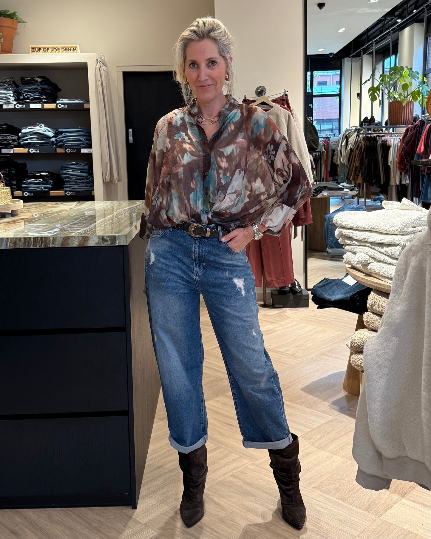 Blouse Dani Bruin Dessin - Peet kleding