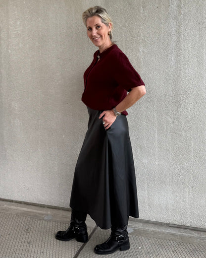 Rok Miriam Leather Zwart - Peet kleding
