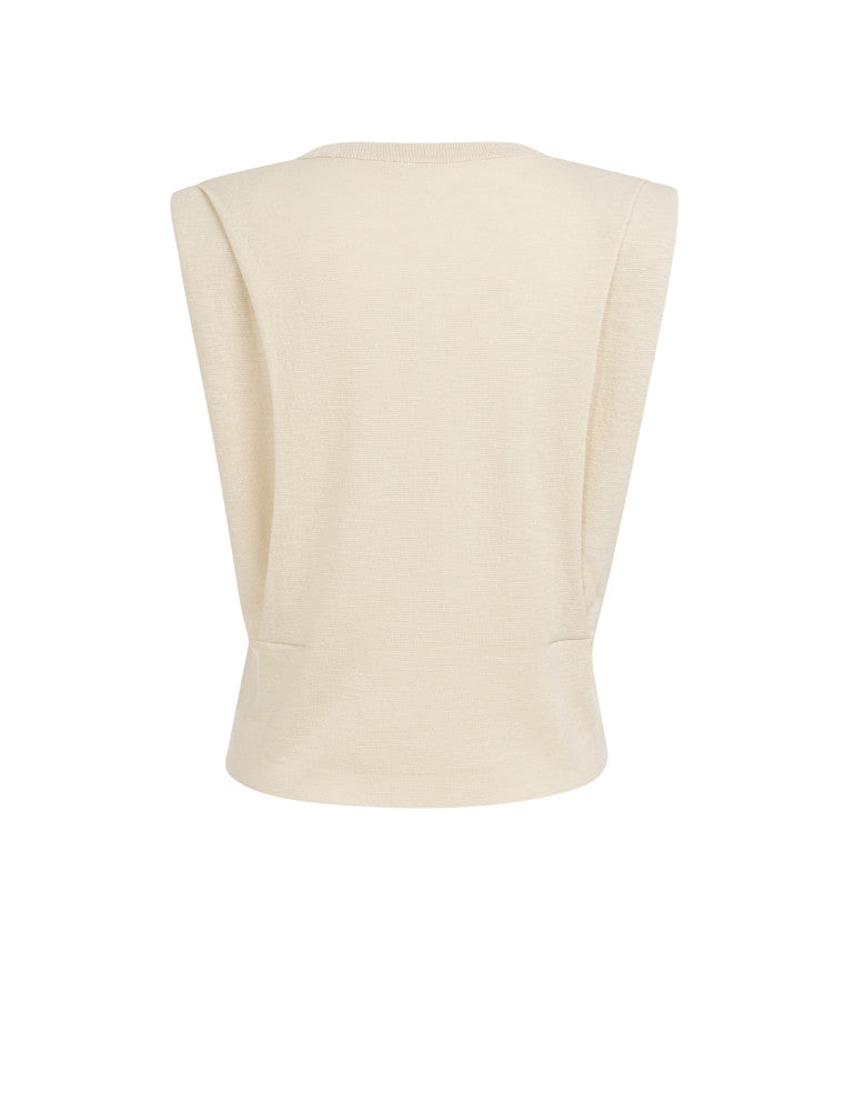 Yaya Vest Zonder Mouw Creme - Peet kleding