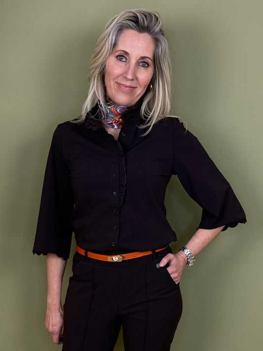 Triple Nine - Travel Blouse Chloé Donkerbruin - 5937 - Peet kleding