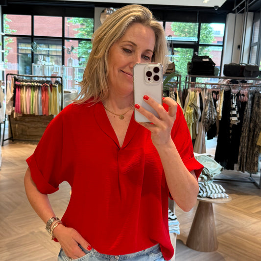 Azzurro Blouse Merle Rood - Peet kleding