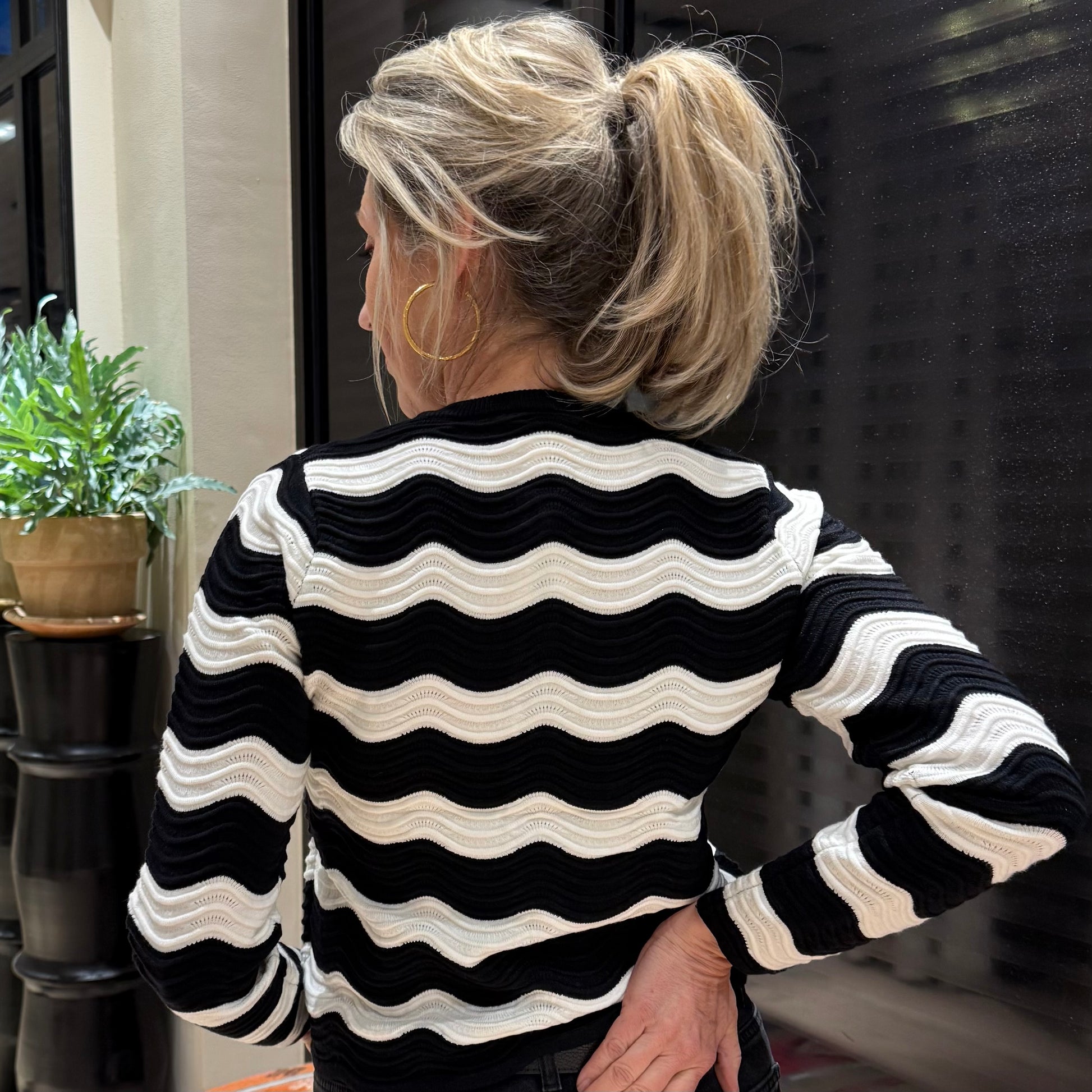 Azzurro Vest Cherry Zwart Wit - Peet kleding