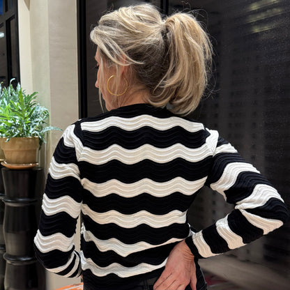 Azzurro Vest Cherry Zwart Wit - Peet kleding