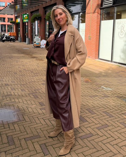Blouse Roos Satijn Bordeaux - Peet kleding