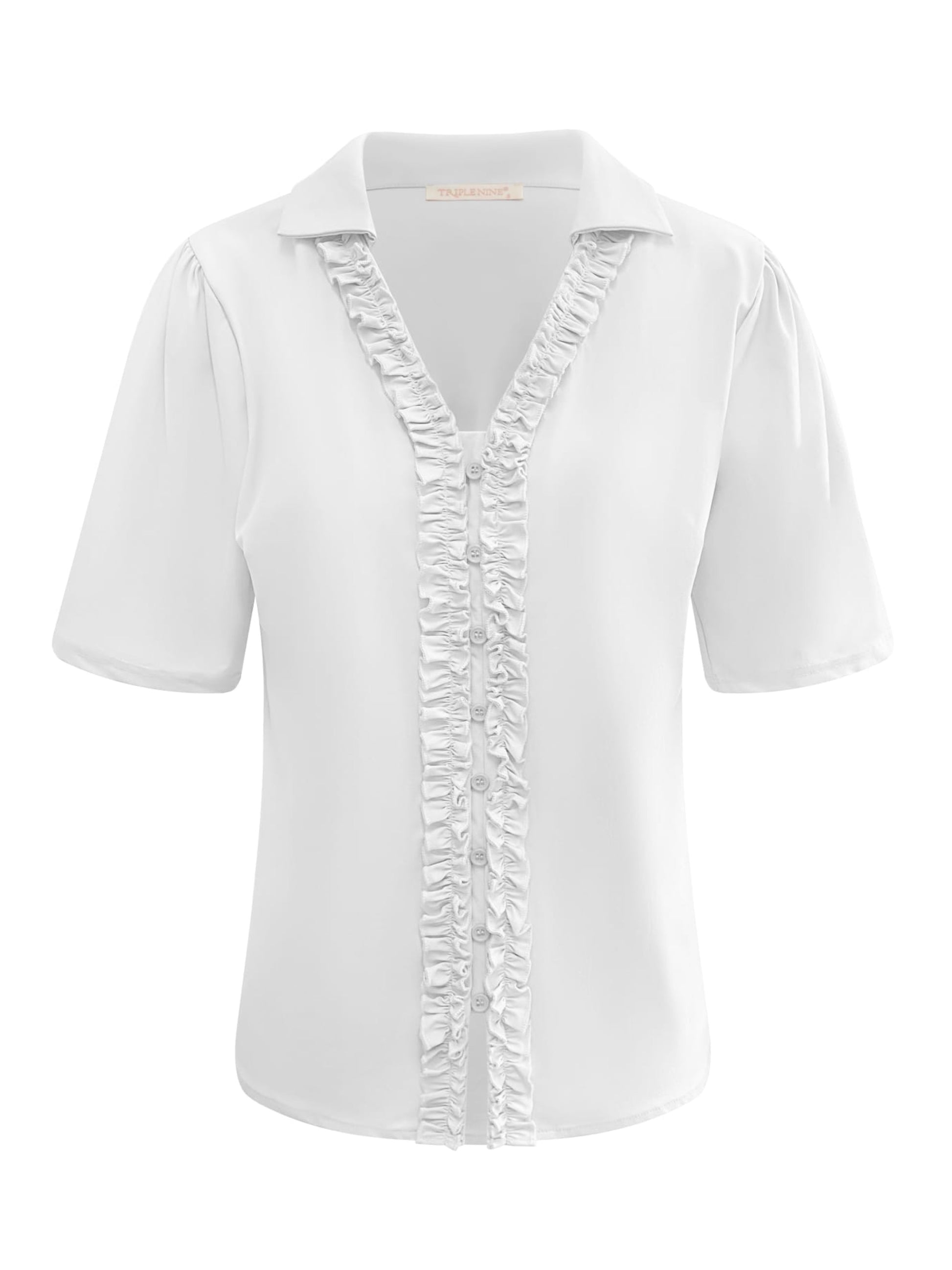 Triple Nine - Travel Blouse Camille Wit - 5931 - Peet kleding