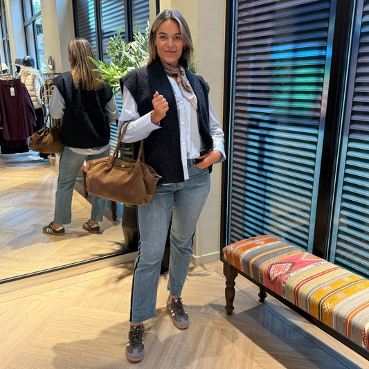 Azzurro Fleece Gilet Navy - Peet kleding