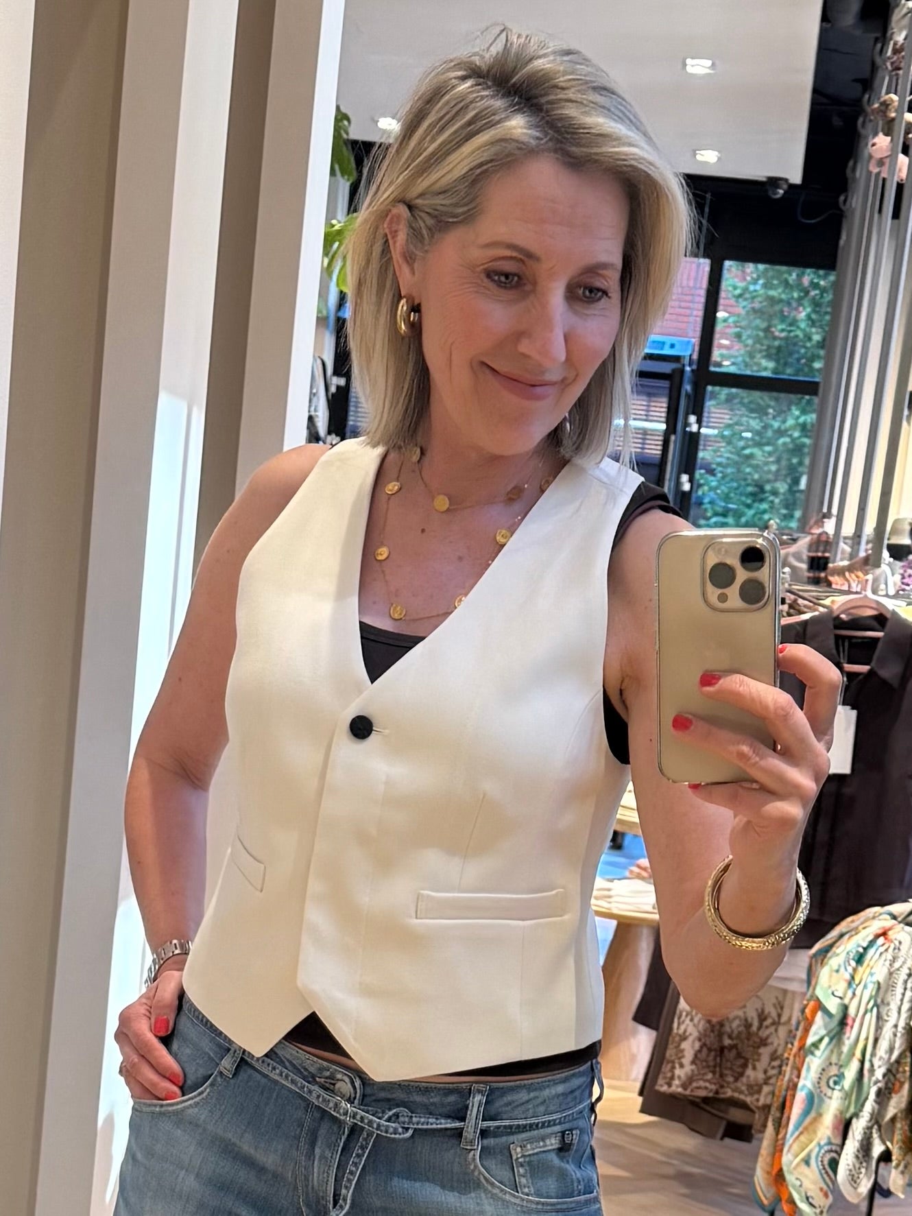 Copenhage Muse Tailor Gilet Off White - Peet kleding