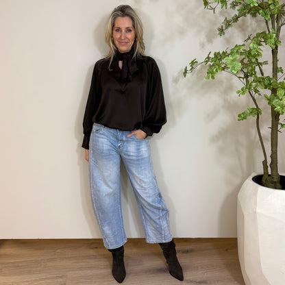 Blouse Silky Bruin - Peet kleding