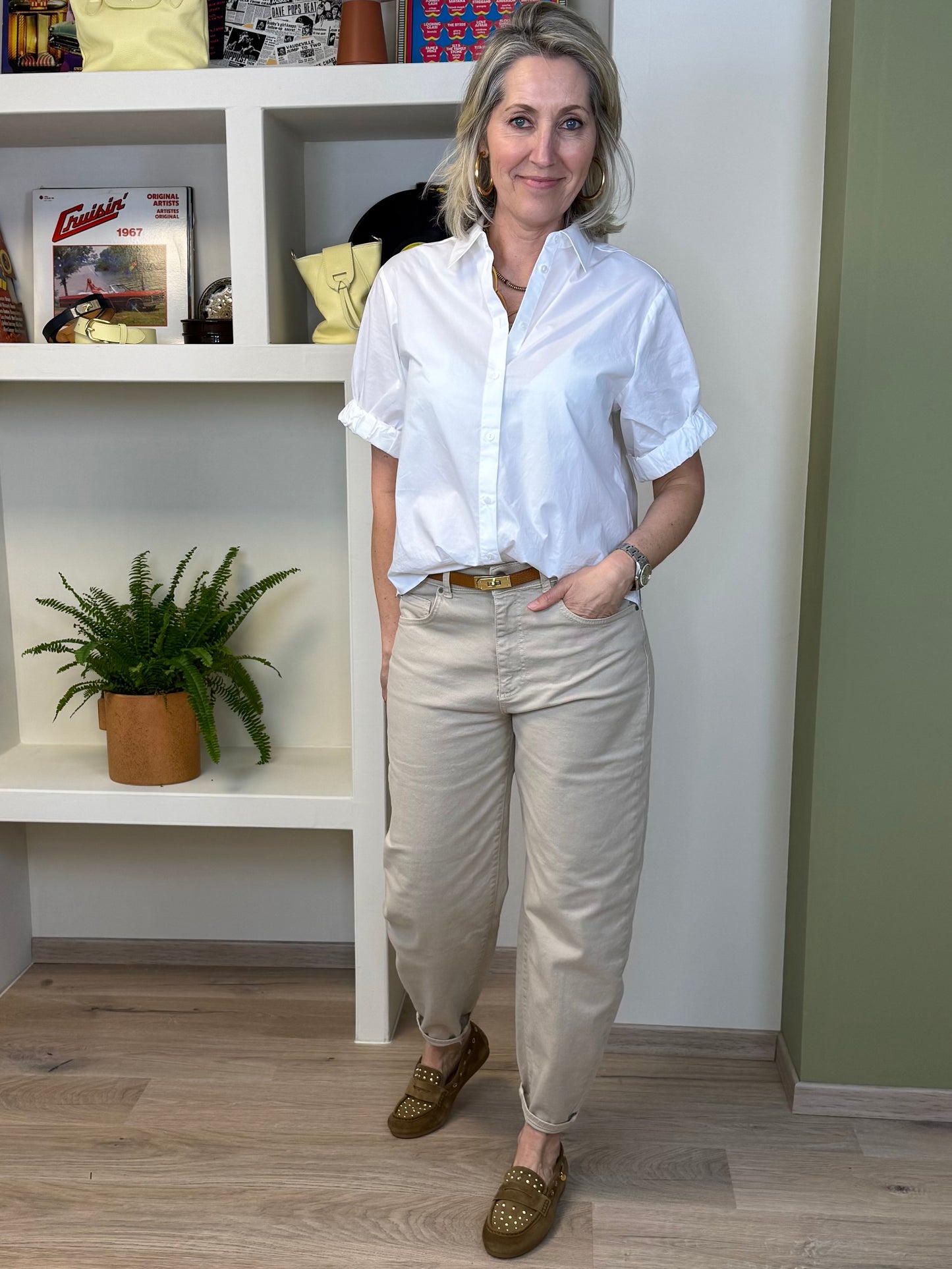 Yaya Blouse Korte Mouw Wit - Peet kleding