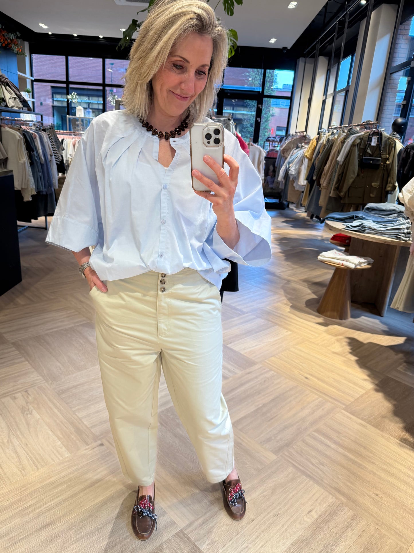Yaya Barrel Broek Zand - Peet kleding