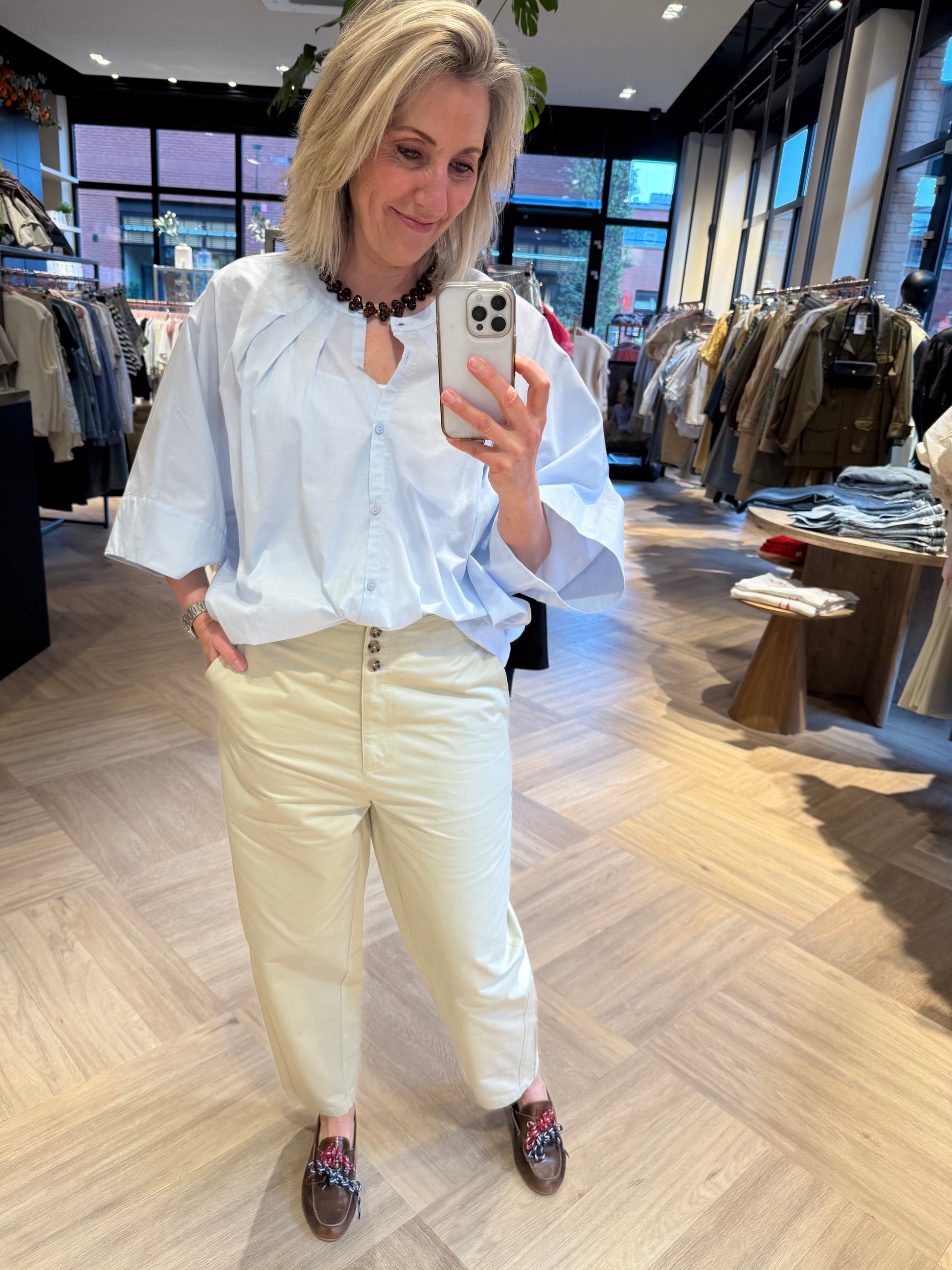 Yaya Barrel Broek Zand - Peet kleding