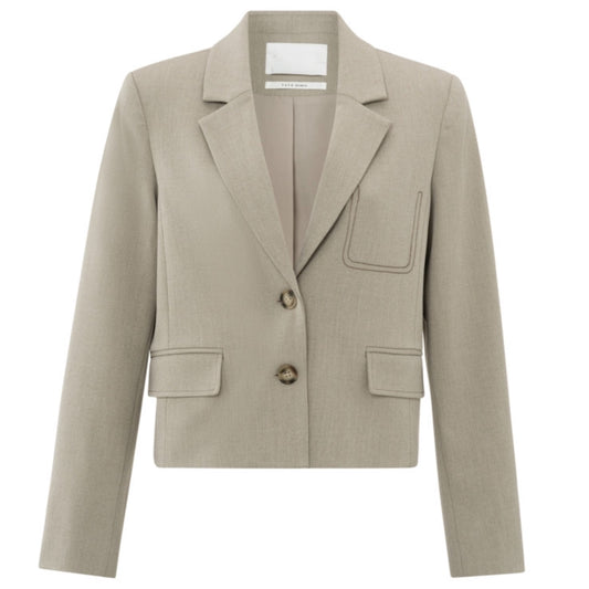 Yaya Korte Blazer Beige - Peet kleding