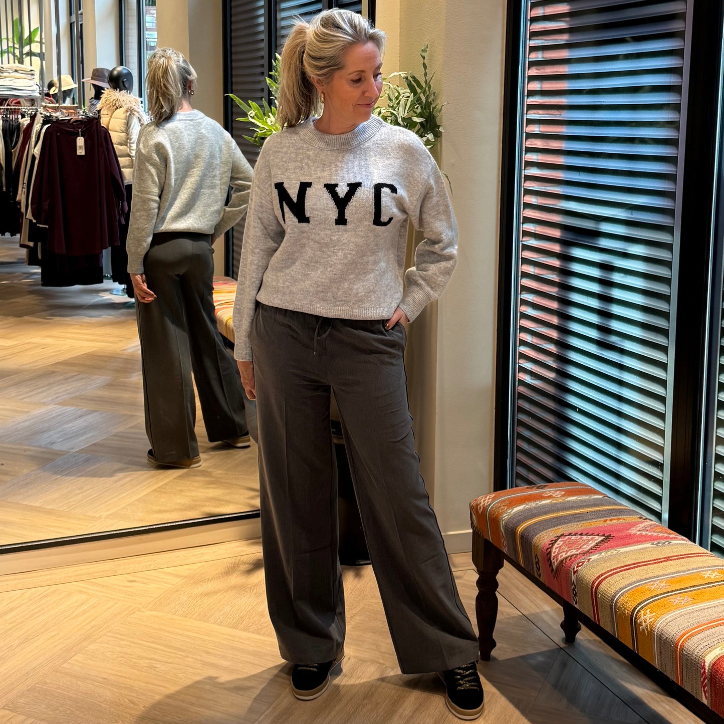 Geisha Trui NYC Grijs - Peet kleding