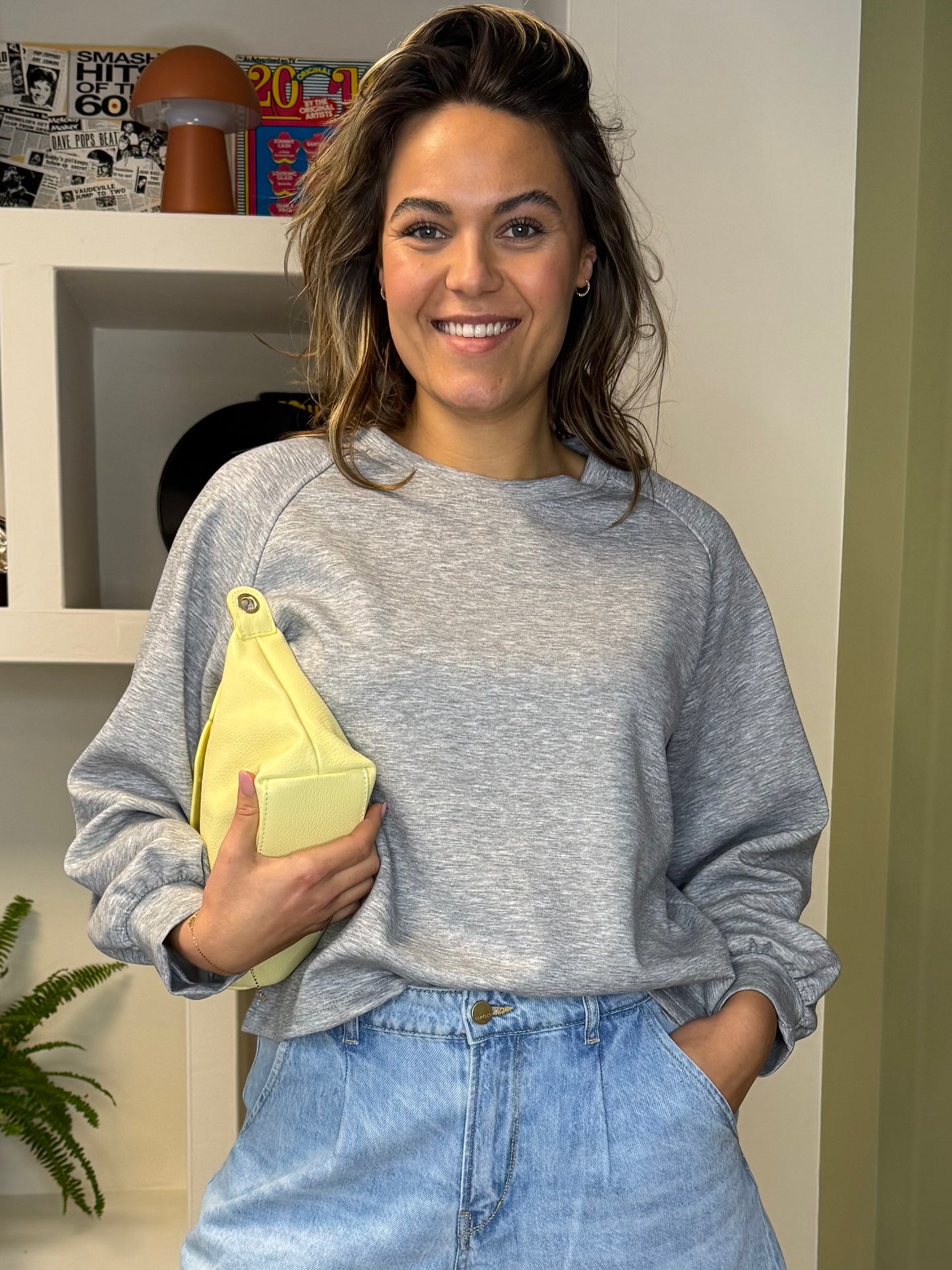 Azzurro Sweater Emma Grijs Melee - Peet kleding