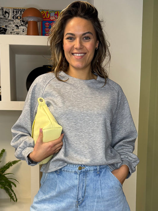 Azzurro Sweater Emma Grijs Melee - Peet kleding