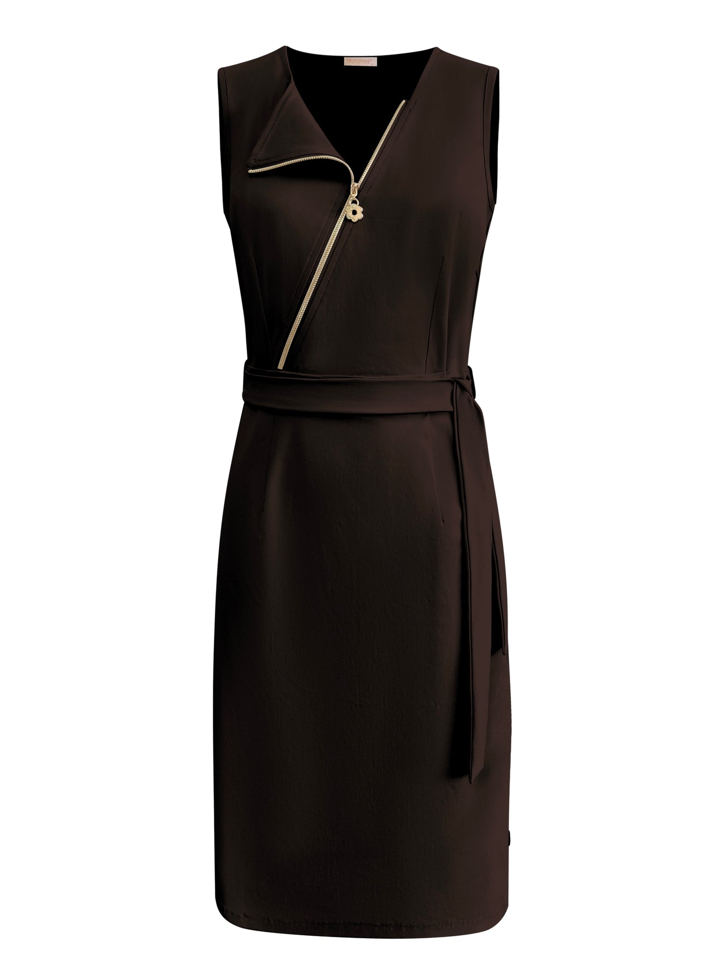 Triple Nine Travel Jurk Rosalie Donkerbruin - 51820 - Peet kleding