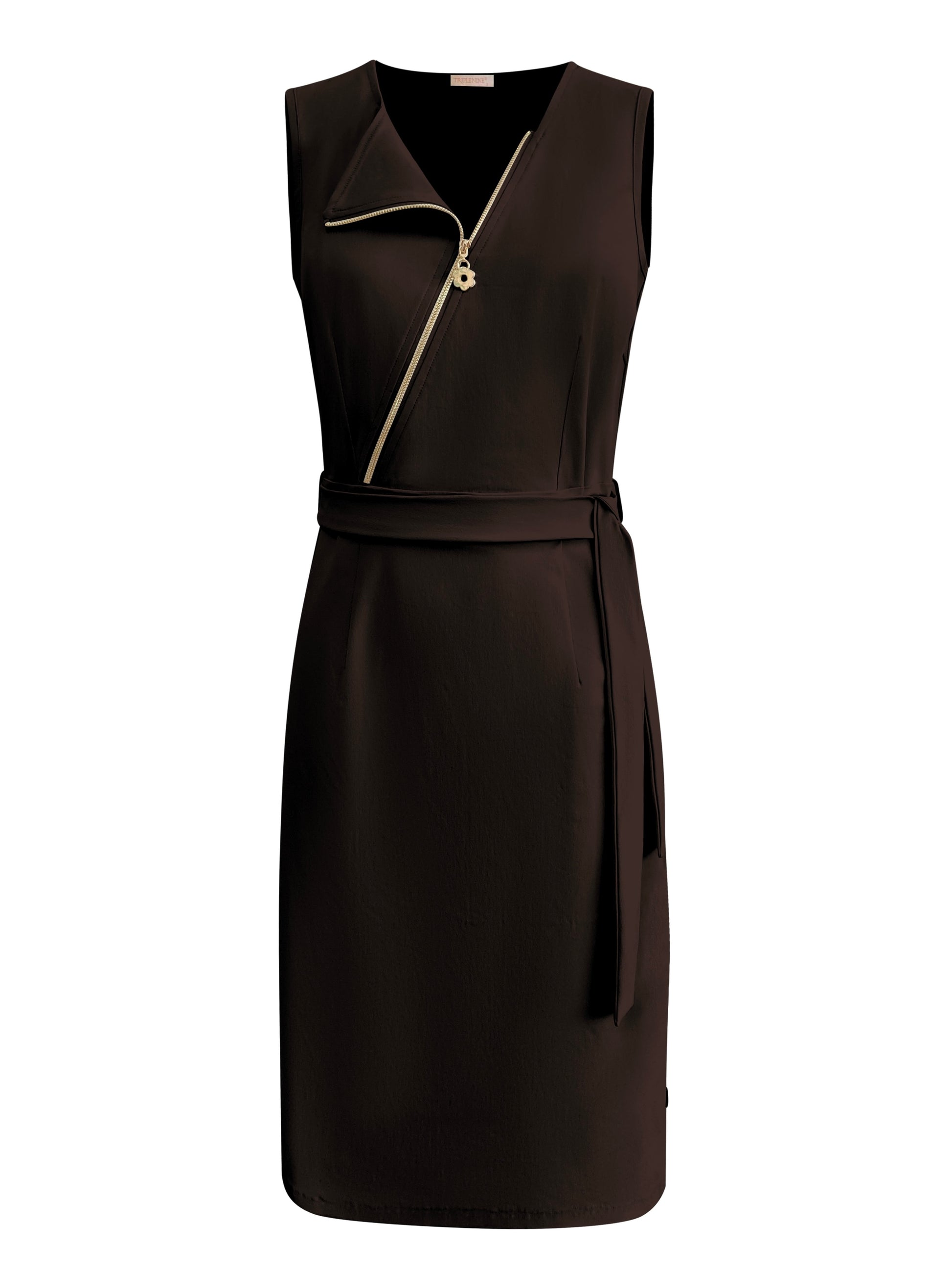 Triple Nine Travel Jurk Rosalie Donkerbruin - 51820 - Peet kleding