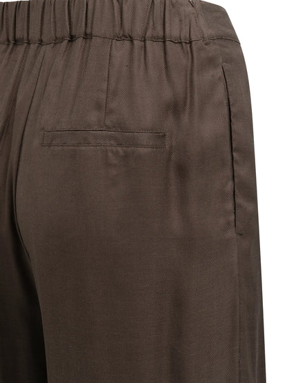 Yaya Wide Legg Pantalon Bruin - Peet kleding
