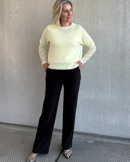 Triple Nine - Alpaca Top Levi Zachtgeel - Peet kleding