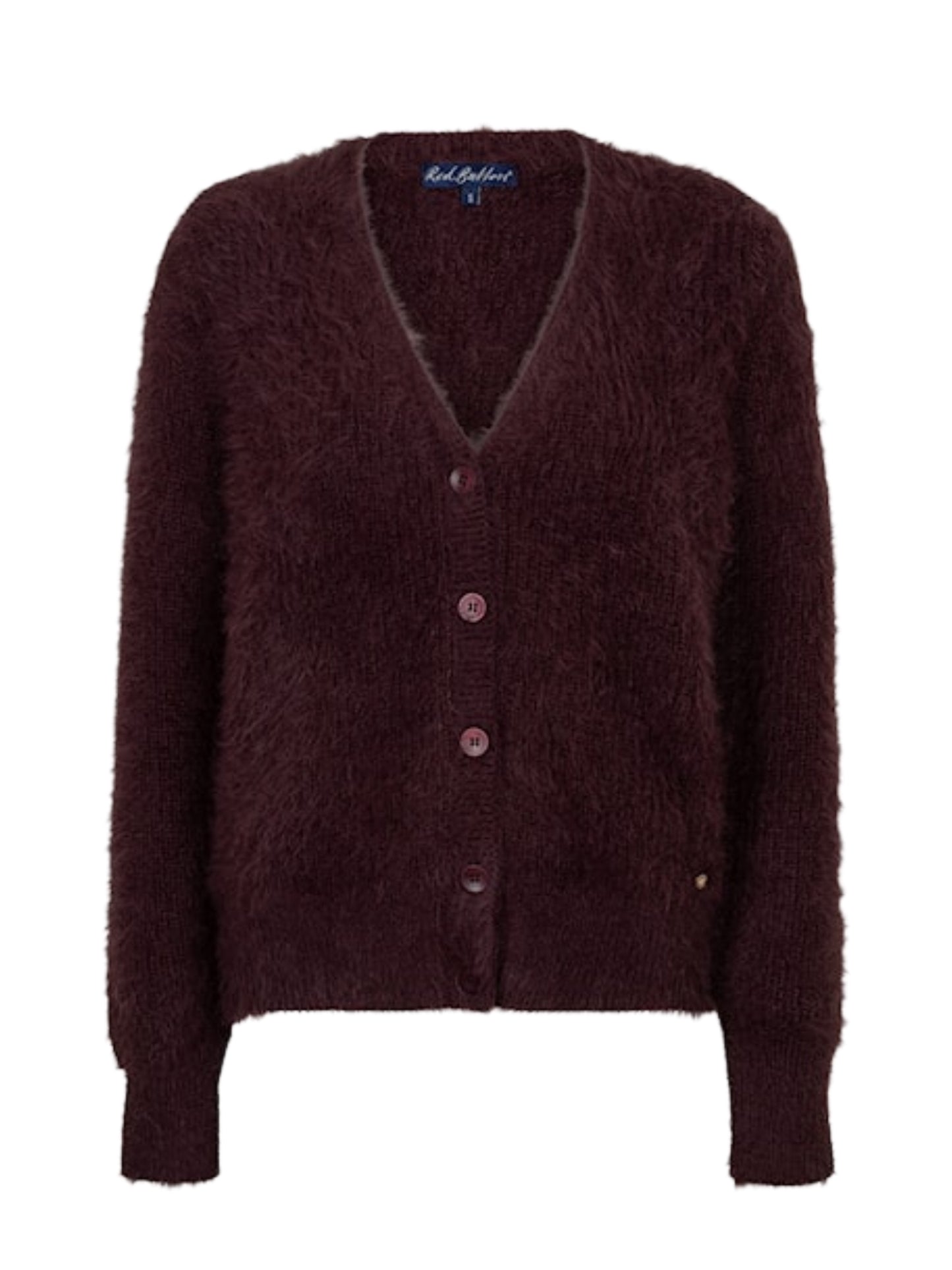 Red Button Vest Fuzzy Burgundy