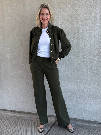 Triple Nine - Travel Blouse Sasha Olijfgroen - 5951 - Peet kleding