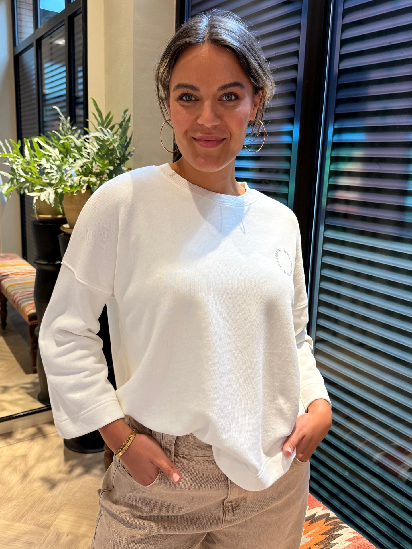 Zhrill Sweater Pepper Wit - Peet kleding