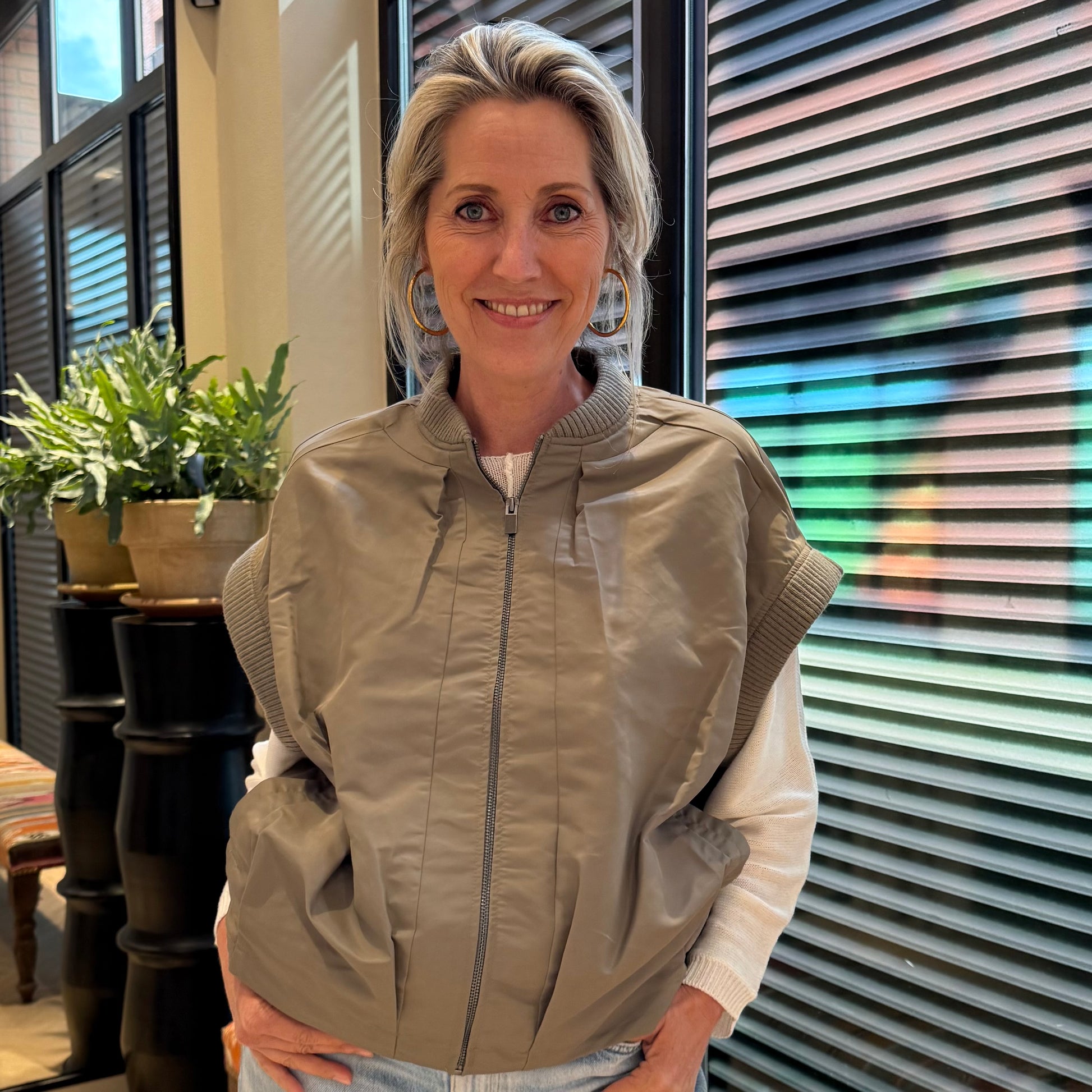 With Black Bodywarmer Imperial Taupe - Peet kleding