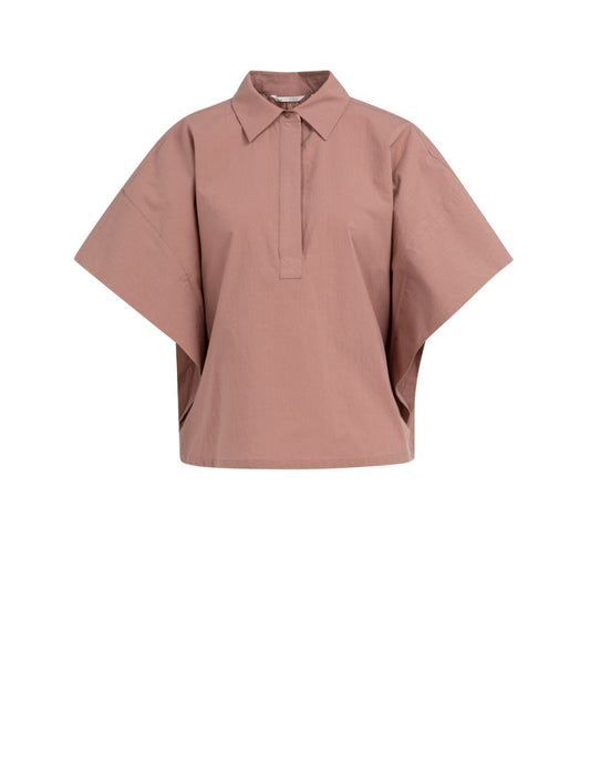 Yaya Blouse Wijde Mouw Burlwood Pink - Peet kleding