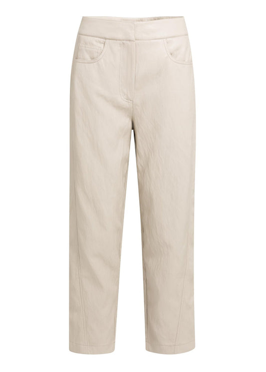 Yaya Broek Faux Leather Cashmere Grey - Peet kleding