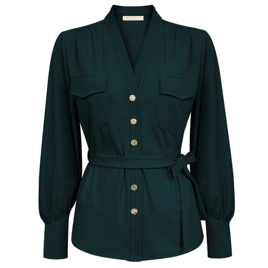 Triple Nine - Travel Blouse Megan Groen - 5926 - Peet kleding