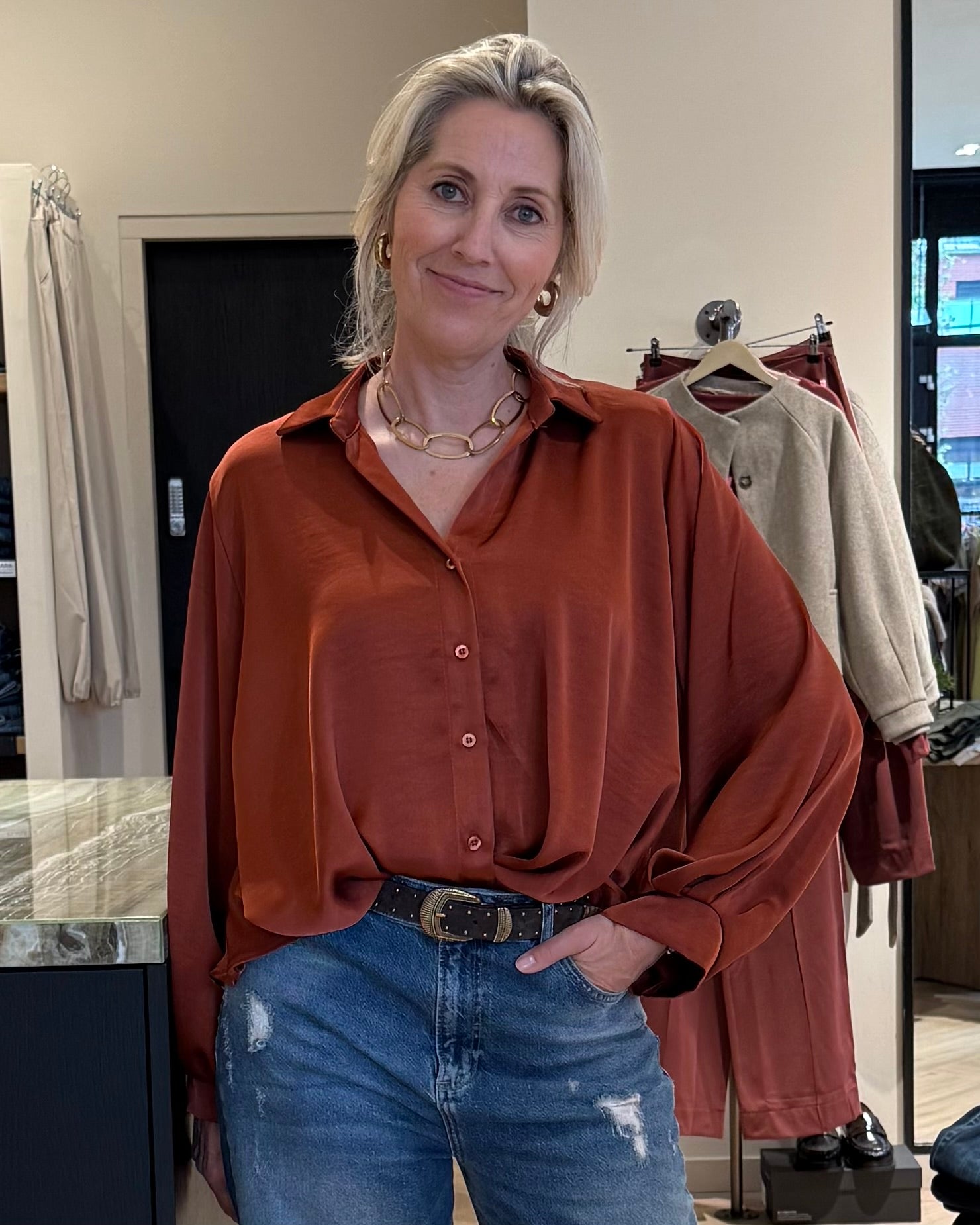 Blouse Danique Brique - Peet kleding