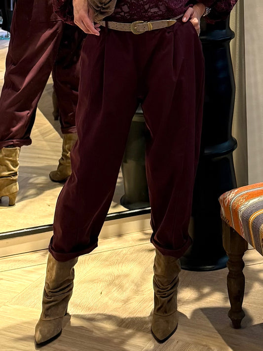 Broek Barrel Isa Aubergine - Peet kleding