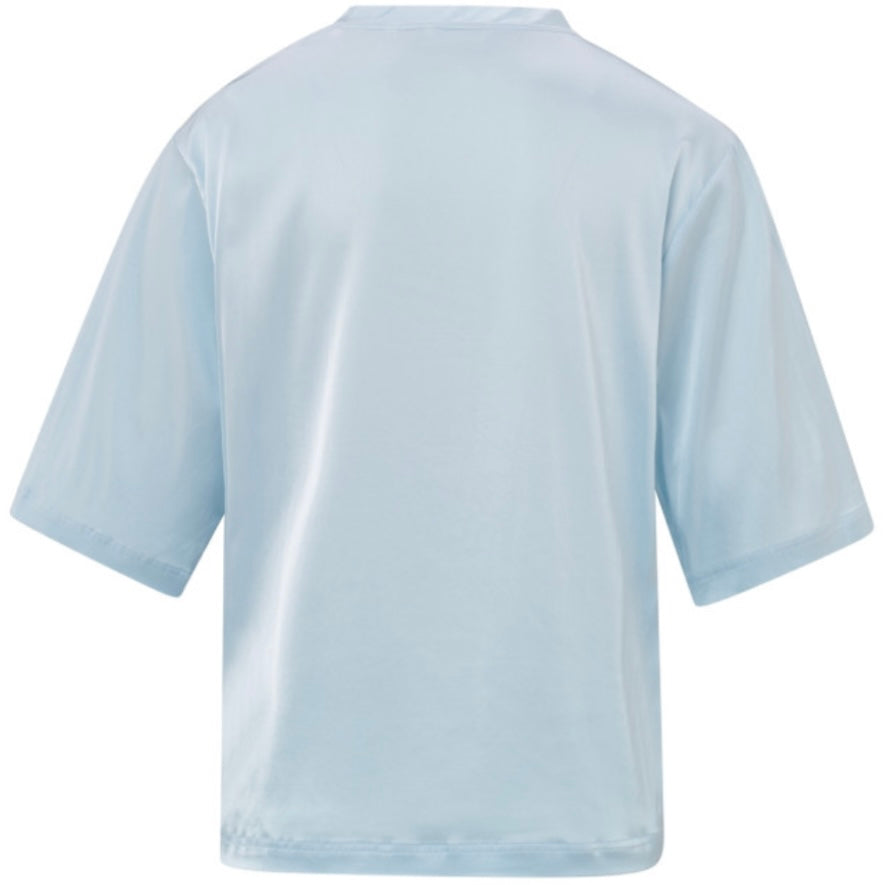 Yaya Satijn T-Shirt Dawn Blue - Peet kleding