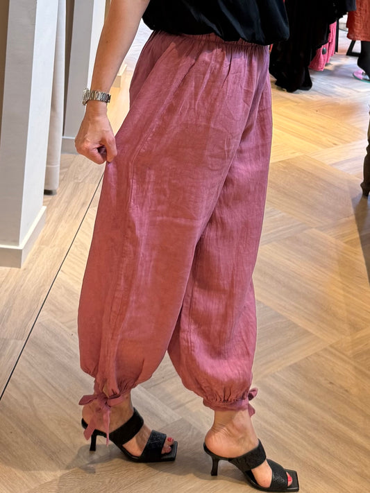 Broek Lea Linnen Balloon Framboos - Peet kleding
