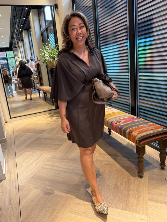 Copenhage Muse Jurk Vianna Bruin - Peet kleding