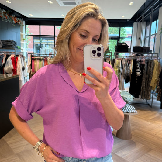 Azzurro Blouse Merle Purple - Peet kleding