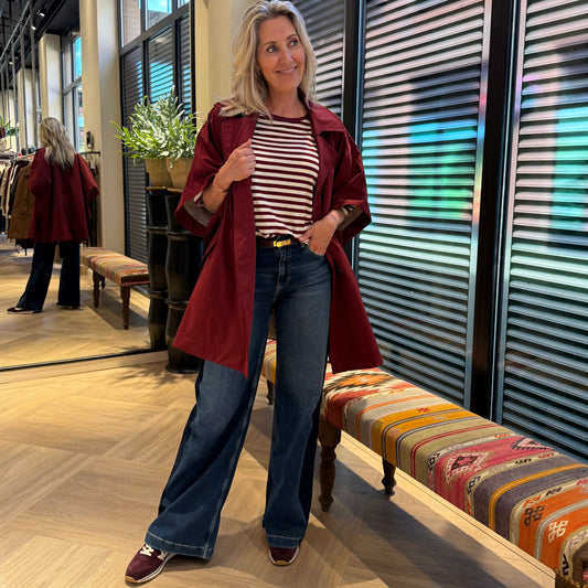 Trench Cape Jane Bordeaux - Peet kleding