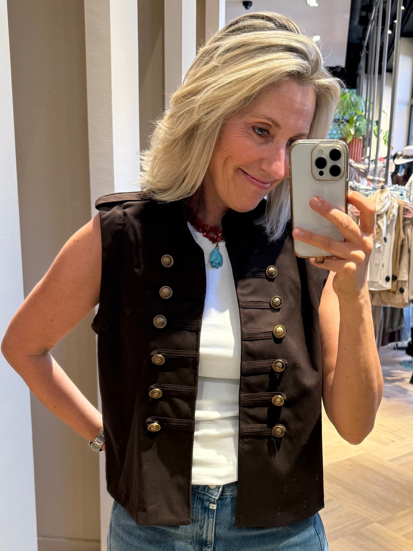 Gilet Military Style Bruin - Peet kleding