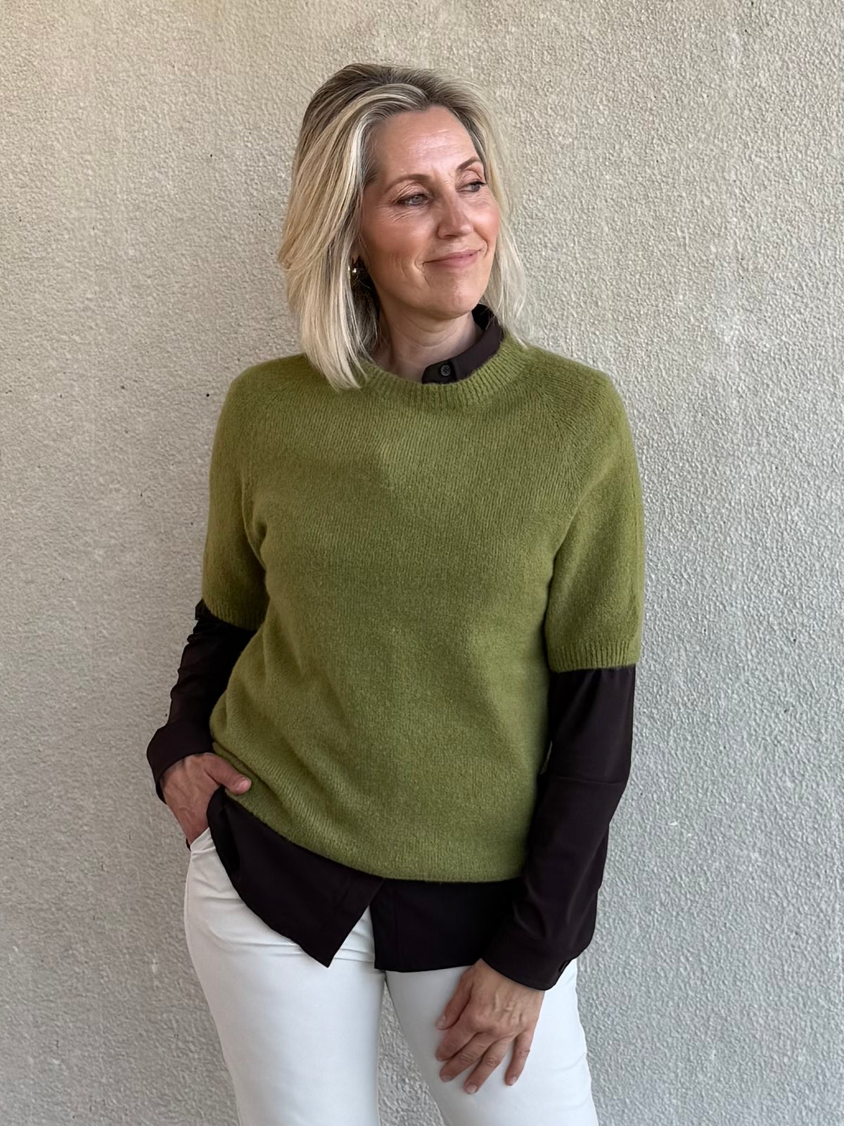 Triple Nine - Alpaca Top Levi Olijfgroen - Peet kleding