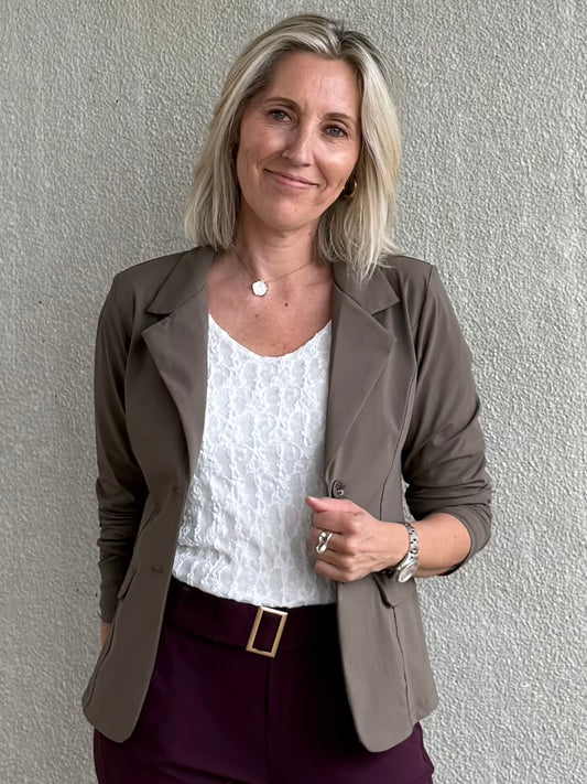 Triple Nine - Travel Blazer Francis Taupe - 3101 - Peet kleding