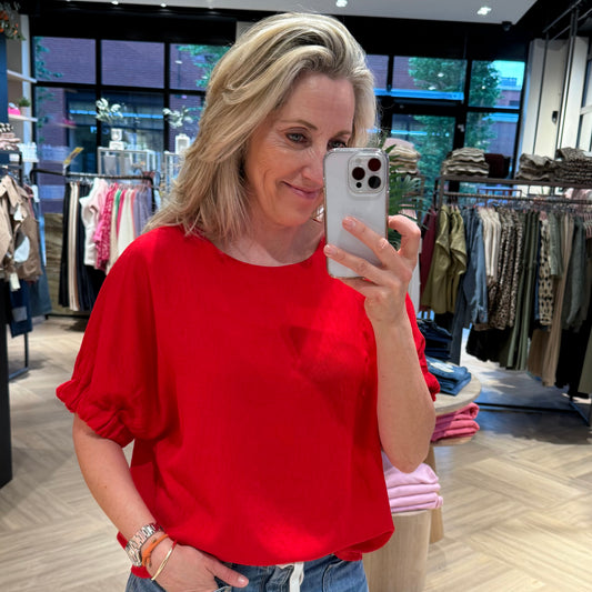 Azzurro Blouse Zia Rood - Peet kleding