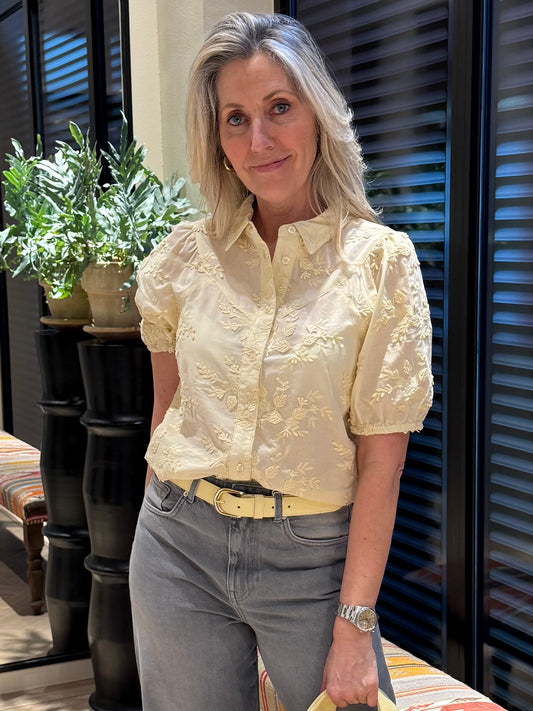 Red Button Victoria Flower Zachtgeel - Peet kleding