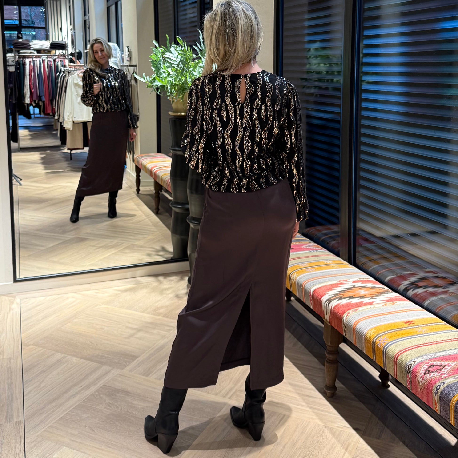 Azzurro Top Pia Goud - Peet kleding