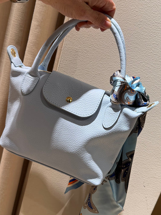 Tas Leder Chantal Lichtblauw - Peet kleding