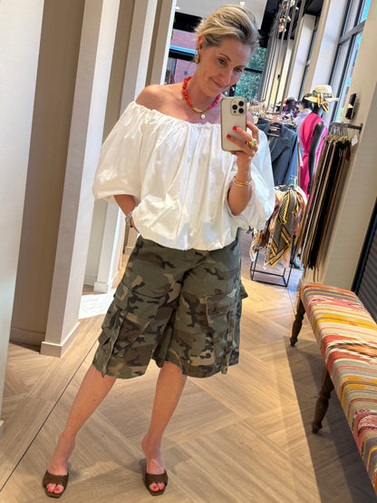 Bermuda Mochy Armyprint Groen - Peet kleding